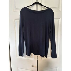J.Jill Women's Blue Long-Sleeve Crew Neck Tee Size M Casual